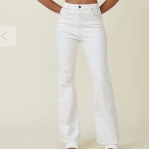 High waisted White jeans